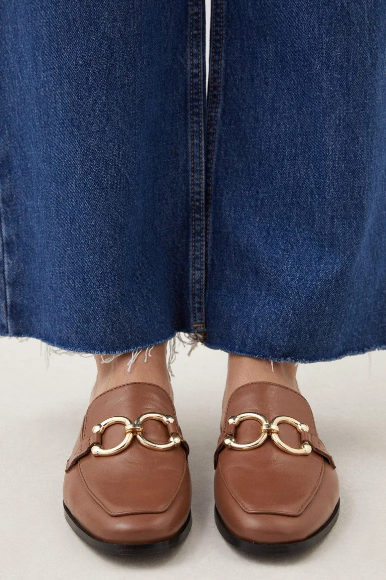 Leather Open Back Slip-on Loafer - 1