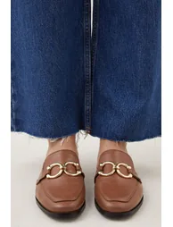 Leather Open Back Slip-on Loafer - 1