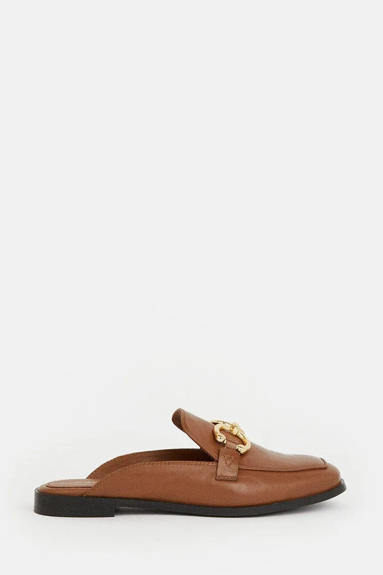 Leather Open Back Slip-on Loafer - 2