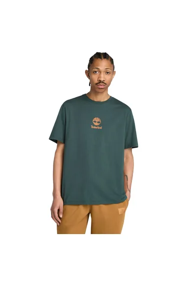 تيشيرت رجالي بأكمام قصيرة بطبعة لون أخضر