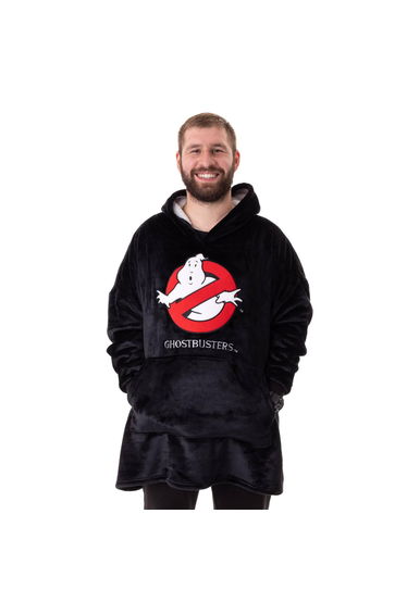 Ghostbusters Mens Logo Blanket Hoodie - Black/Red/White