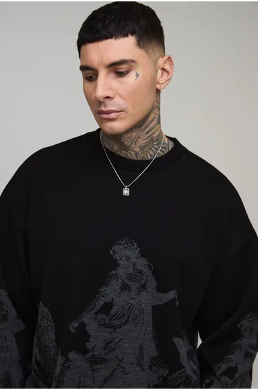 سترة بوهو مان محبوك بأكمام طويلة - للمقاسات الطويلة