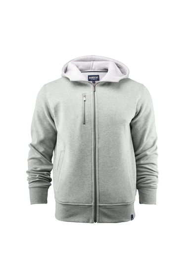 James Harvest Mens Full Zip Hoodie - Grey Melange Marl