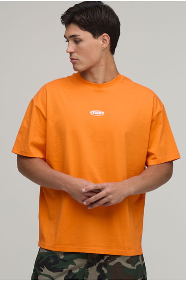 Afterlight Tile Printed Short Sleeve T-shirt - orange