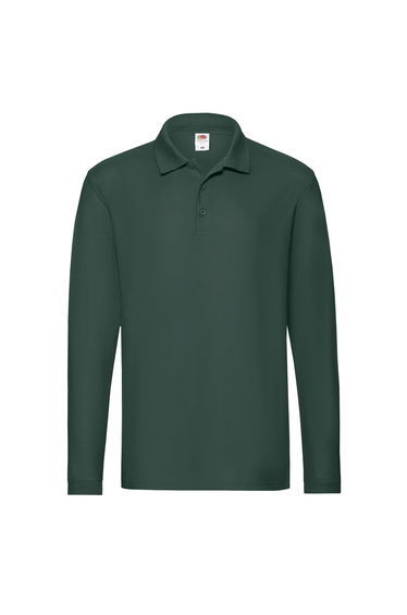 Fruit of the Loom Mens Premium Long-Sleeved Polo Shirt - Forest Green