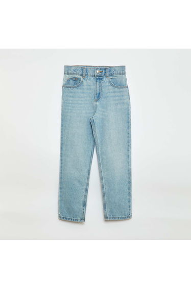 High-Waisted Denim Jeans BLUE