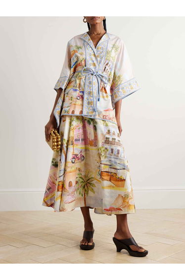 Unique City Illustration Print Long Waist Shirt