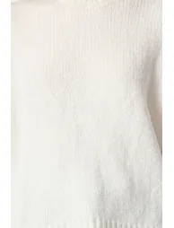 Ecru Wide Pattern Soft Texture Knitted Sweater - 4