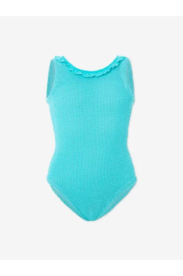 HUNZA G Girls Isla Swimsuit in Blue