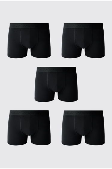 5 Pack Black Man Sport Boxers - black
