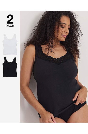 2 Pack Lace Trim Vests