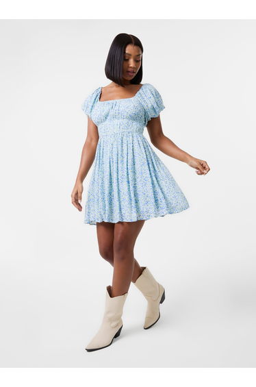 Ditsy Puff Sleeve Mini Dress