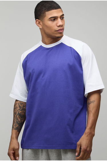 Oversized Raglan Short Sleeve T-Shirt - cobalt