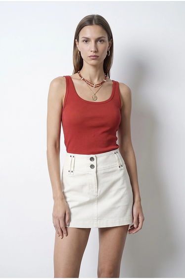 DILVIN Ribbed Fitted Camisole Top
