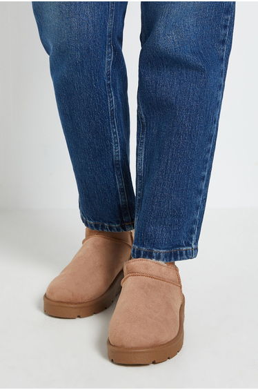 Pamela Cozy Faux Suede Fur Trim Boots