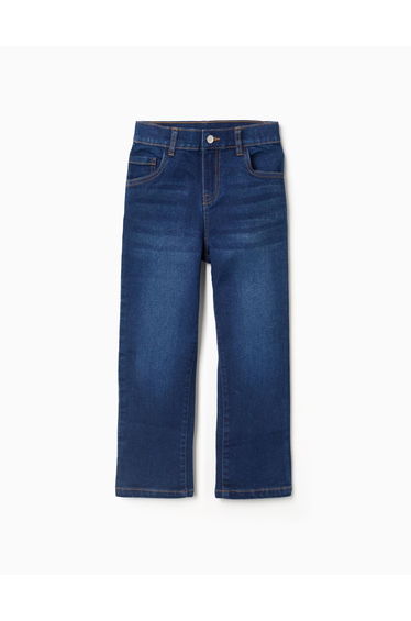 Straight fit denim trousers for boys, dark blue