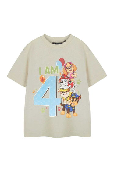 Paw Patrol Boys I Am Short-Sleeved Birthday T-Shirt - Beige