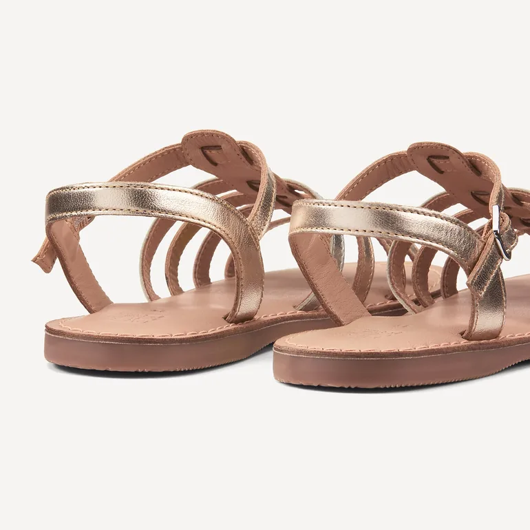 Kids Metallic Leather Gladiator Sandals - 3