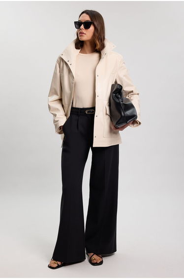 Leather Oversized Jacket