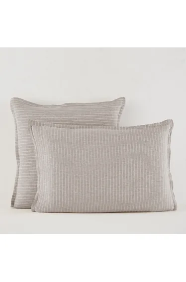 غطاء وسادة بكتان مغسول مخطط