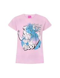 تيشيرت ديزني قطن زهري بياقة دائرية و بطبعة جرافيك