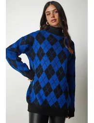 Happiness İStanbul Blue Knitted Sweater - 3