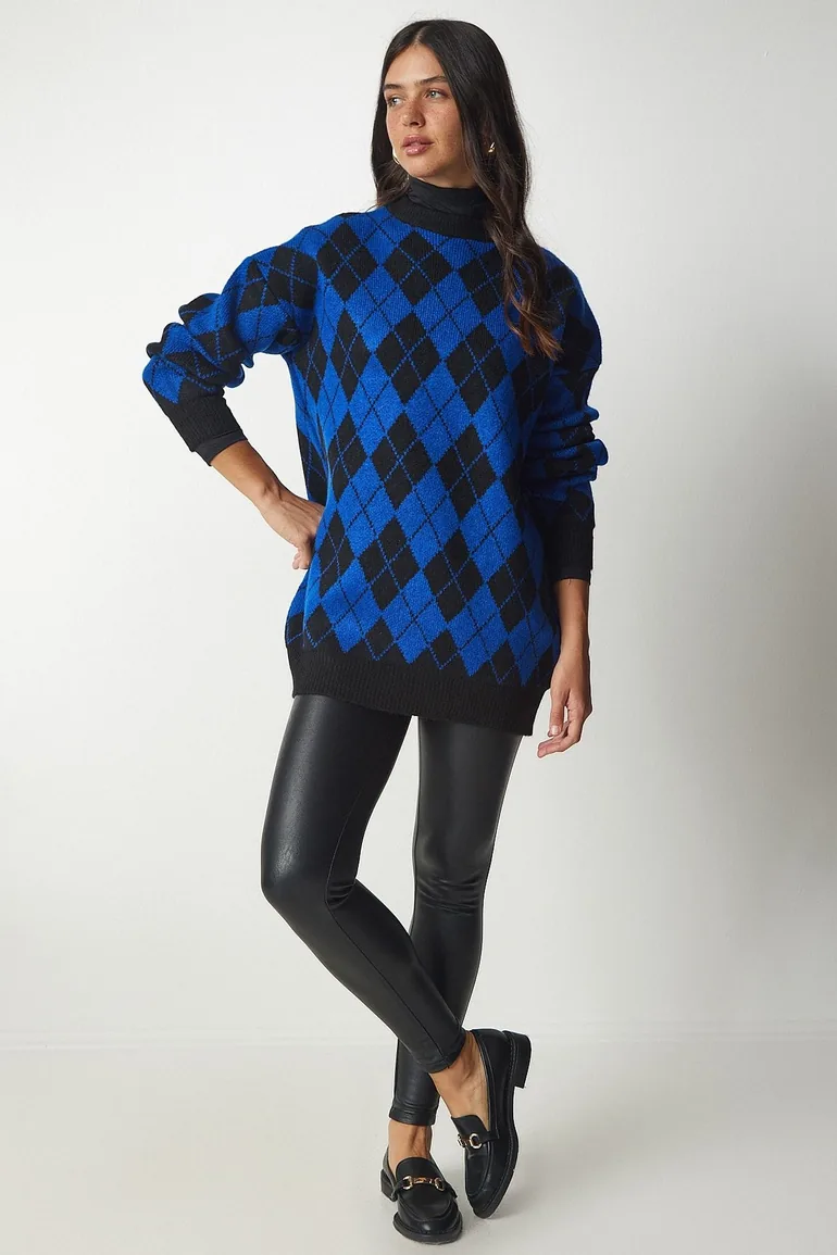 Happiness İStanbul Blue Knitted Sweater