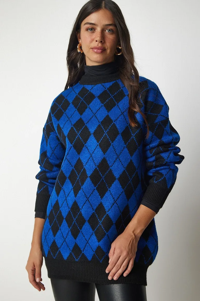 Happiness İStanbul Blue Knitted Sweater - 1
