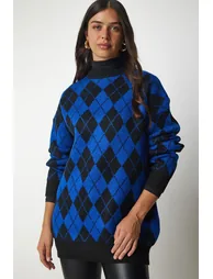 Happiness İStanbul Blue Knitted Sweater - 1