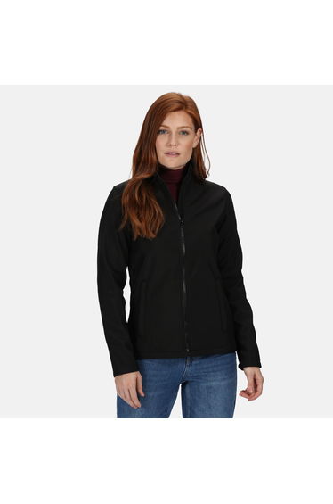 Regatta Standout Womens/Ladies Ablaze Printable Soft Shell Jacket - Black/Black