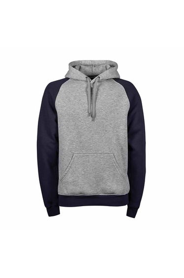 Tee Jays Mens Two-Tone Hooded Sweatshirt - Heather Navy