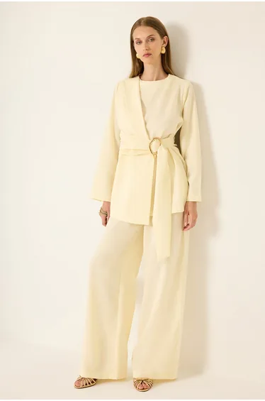 GOLD BUCKLE TUNIC AND TROUSER SET