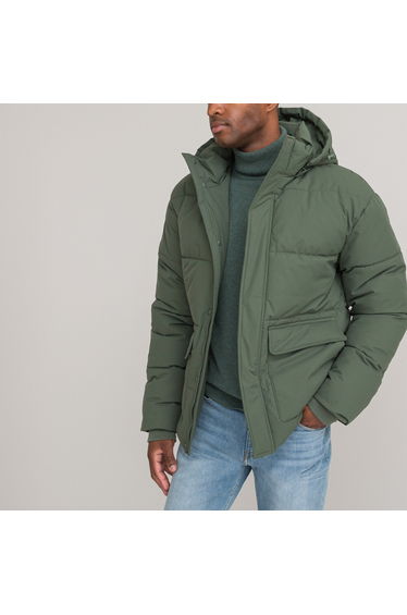 Short Padded Jacket with Detachable Hood