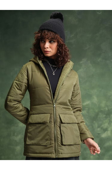Hooded Longline Padded Jacket