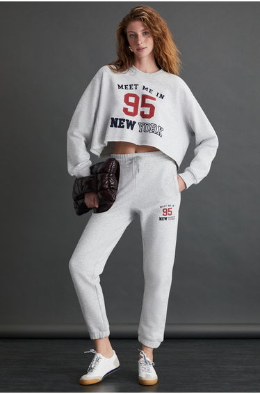 GRIMELANGE GLORYY Women's Comfort Fit Printed Detail Elastic Cuff Organic Cotton Grimelange Tracksuit Set