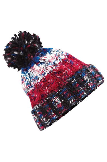 Beechfield Womens/Ladies Corkscrew Pom Pom Beanie - Solitaire Black