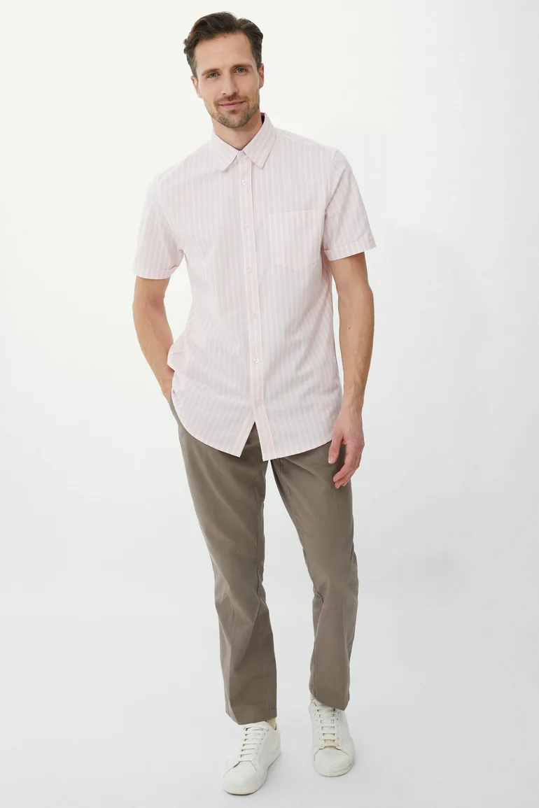 Oxford Stripe Shirt - pink - 1