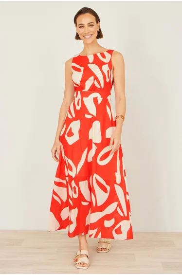 فستان يومي متعدد الالوان ماكسي على شكل حرف A