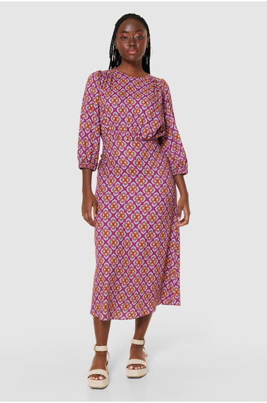 Closet London Purple Maroon Tie Back Midaxi Dress