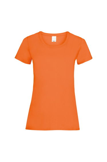 Womens/Ladies Value Fitted Short Sleeve Casual T-Shirt - Bright Orange