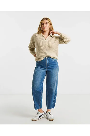 Simply Be Collared Rib Jumper