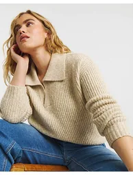 Simply Be Collared Rib Jumper - 1