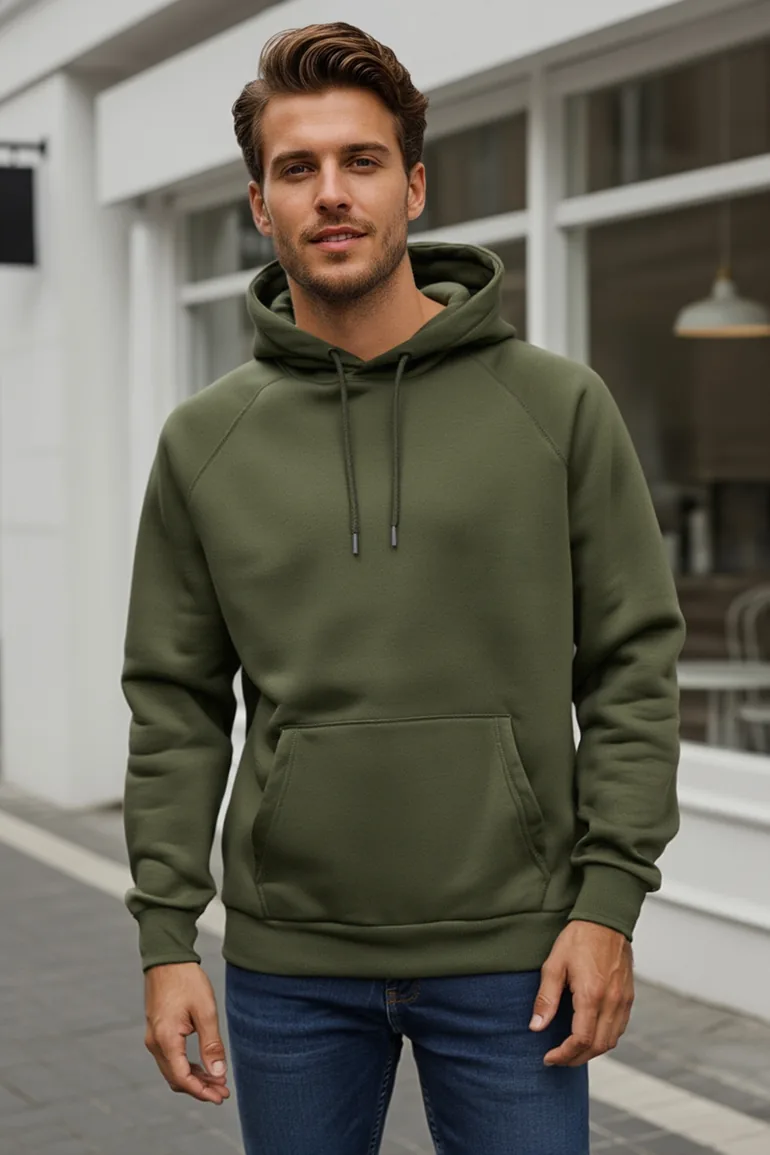 Sweatshirt - Khaki - Regular fit