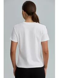 T Shirt With Pearl Bow - 2
