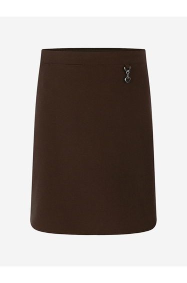 Zeco Girls School Lycra Heart Skirt in Brown