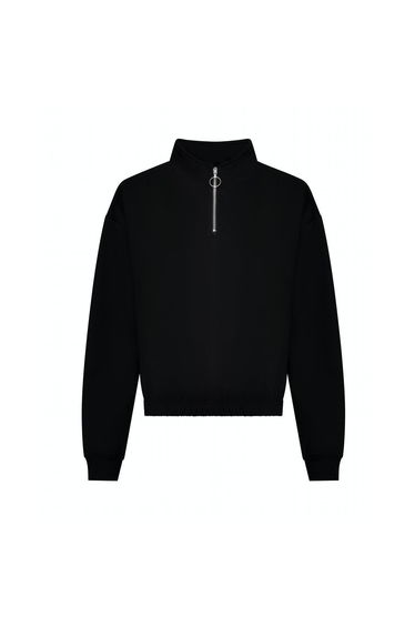 Awdis Womens/Ladies Just Hoods Crop Sweatshirt - Deep Black