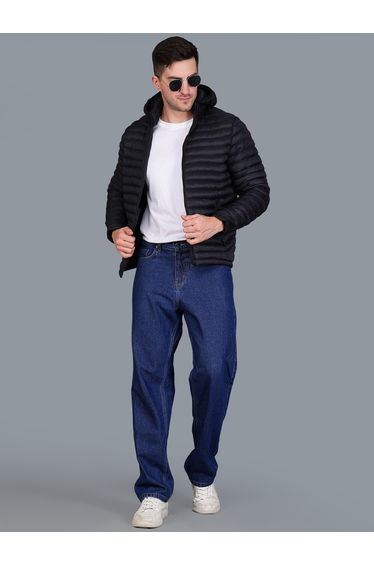Men Black Lightweight Puffer Jacket