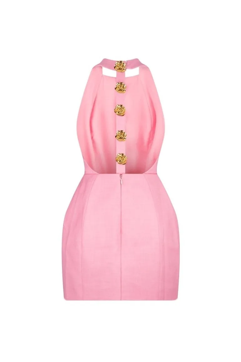 Rebecca Halter Backless Mini Dress Sunfere : Party Dresses : VogaCloset Oman
