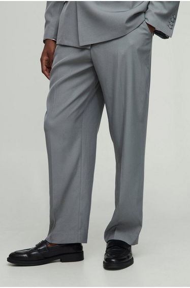 Relaxed Fit Crease Front Trouser - grey