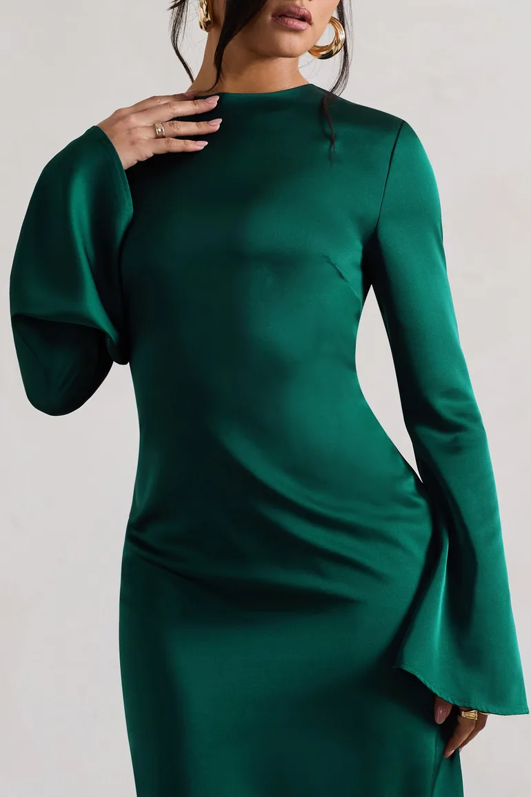 ombre long sleeve dress Unique A Line Long Sleeve Orange Ombre Chiffon Prom Dress Evening Dress  SH2363
